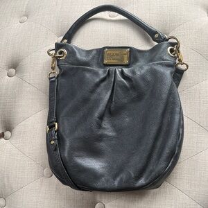 Marc by Marc Jacobs Black Pebbled Leather Hobo with Gold Hardware